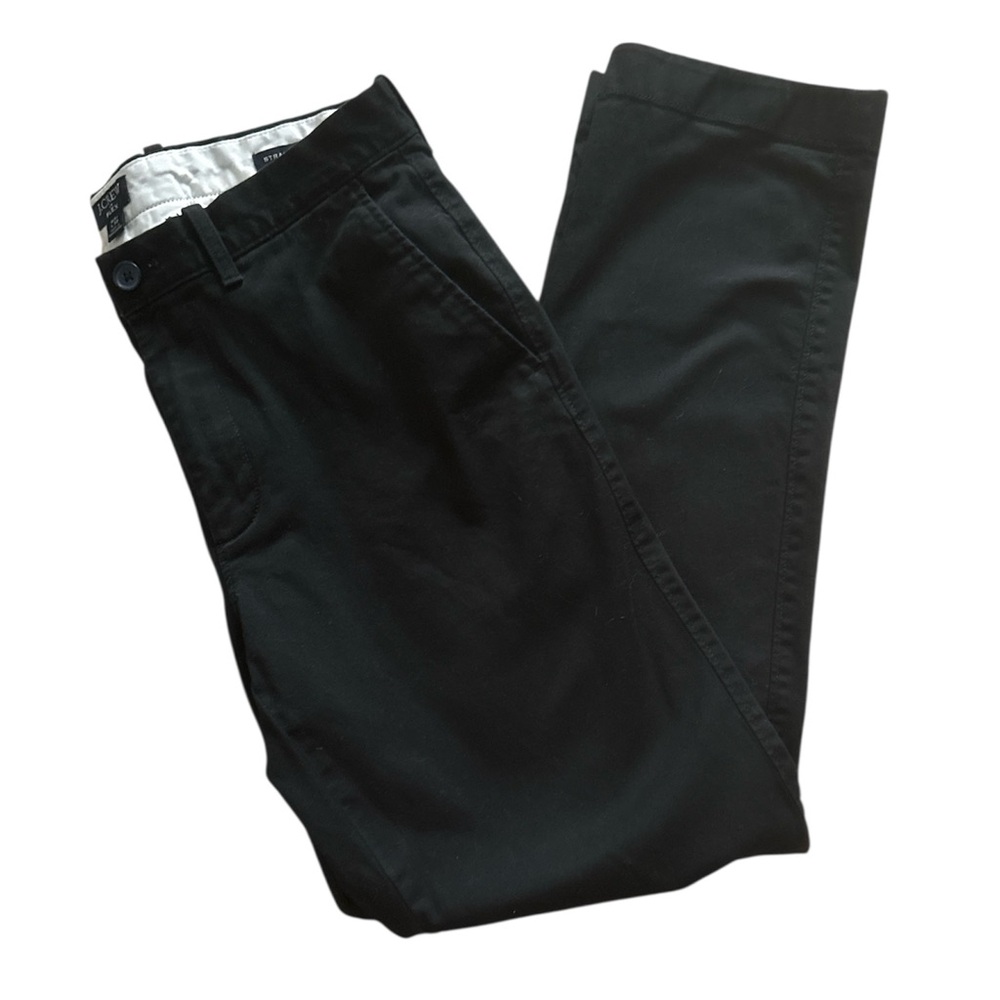 J. Crew Straight Leg Flex Chinos Black 99% Cotton Men’s 31W x 30L Like New!